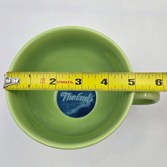 Walt Disney Presents Peter Pan Soup Mug Cereal Bowl Green Large Tinkerbell Read - Picture 3 of 11